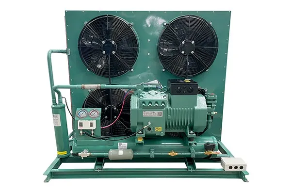 Semi-hermetic piston compressor unit